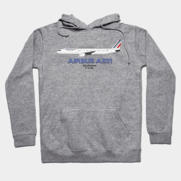 Airbus A321 - Air France Hoodie by TheArtofFlying